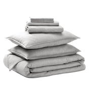 Bedding set folded on a white background