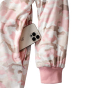 Close up of the pocket on a wearable blanket