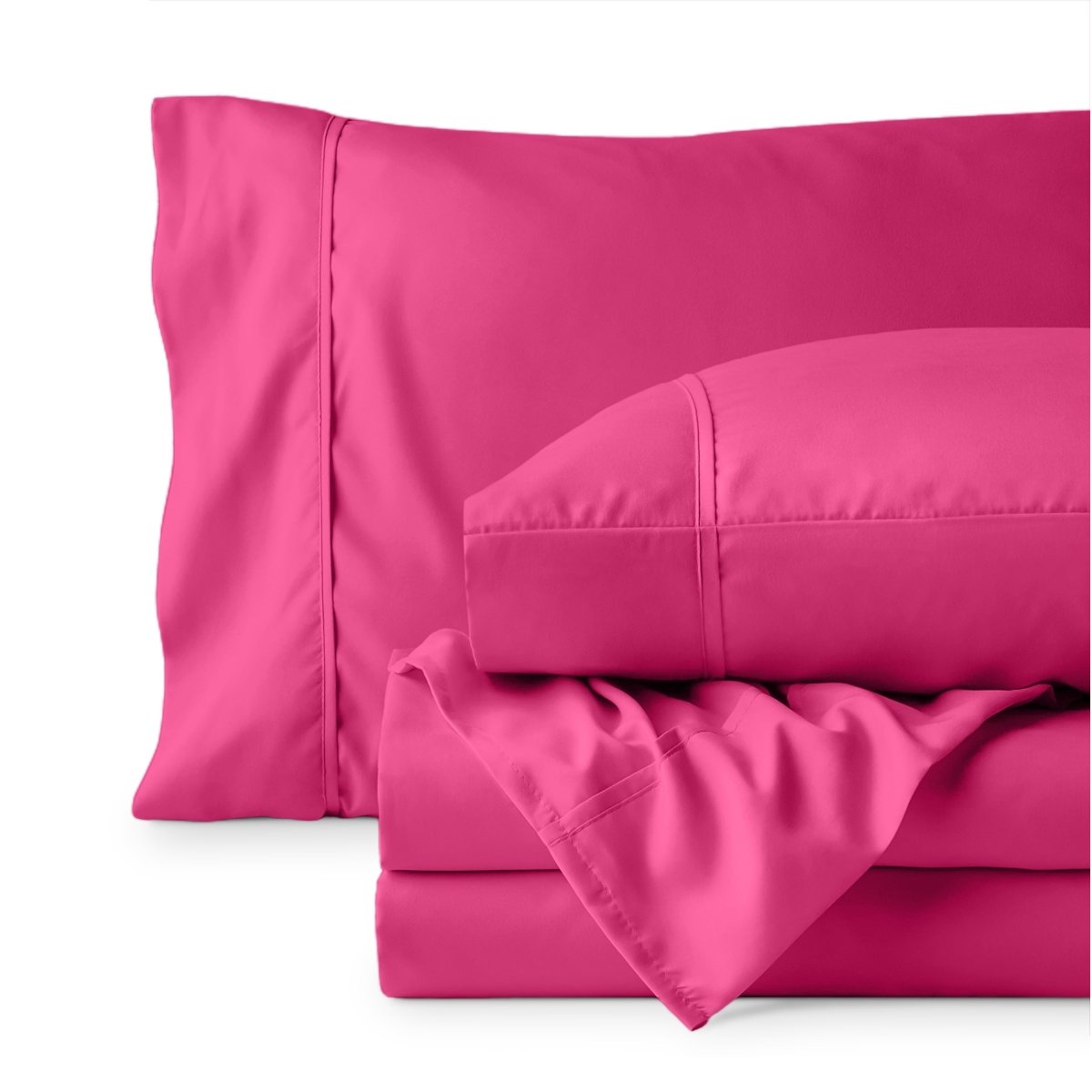 Sheet set folded on a white background