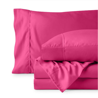 Sheet set folded on a white background