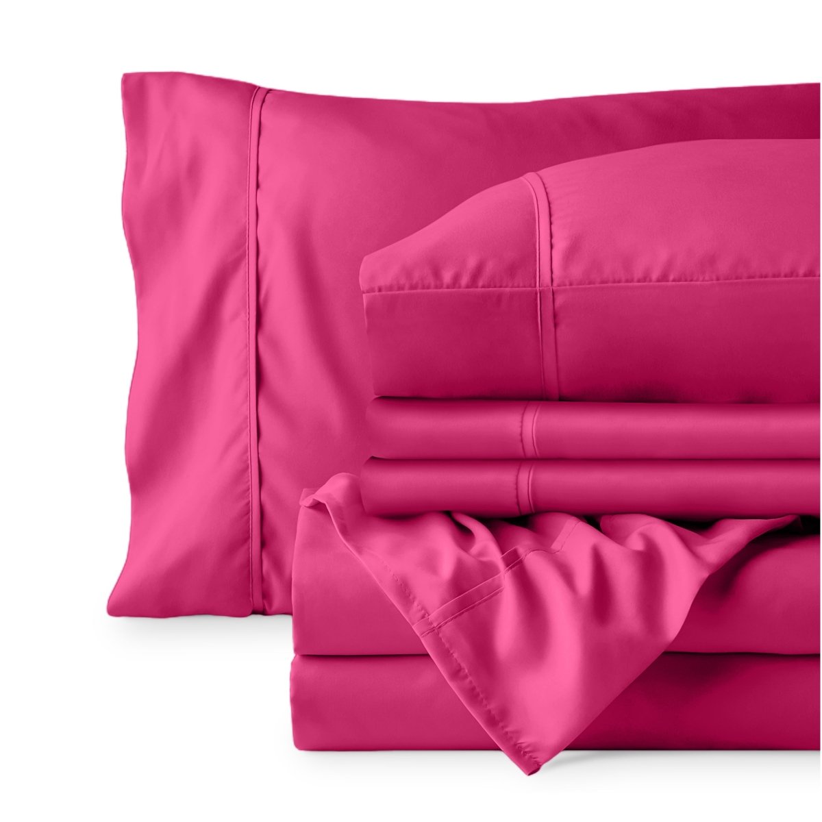 Sheet set folded on a white background