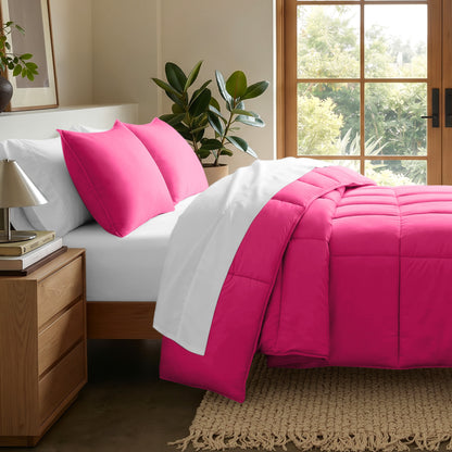 Microfiber comforter set on a bed