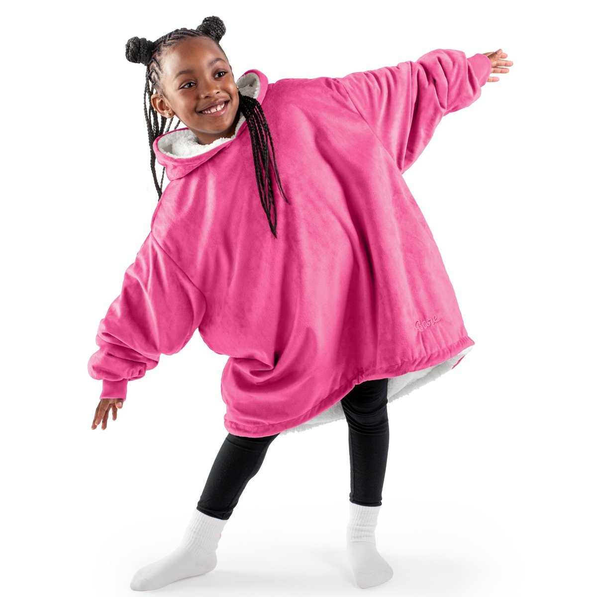 A youth wearable blanket on a child