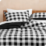 Black and white plaid comforter set