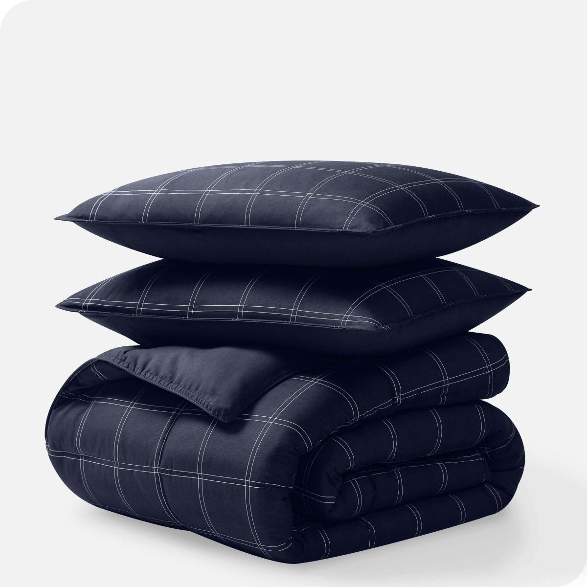 Comforter set folded and stacked