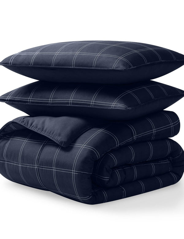 A down alternative comforter folded neatly
