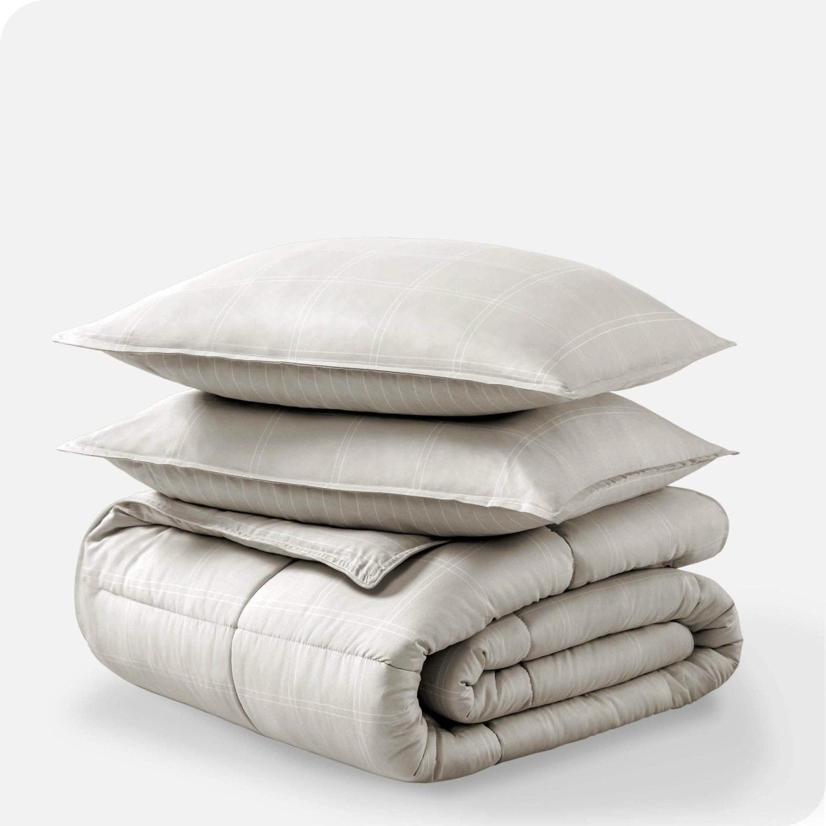 Comforter set folded and stacked