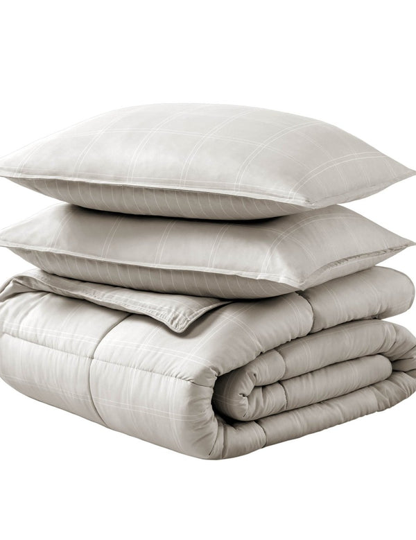 A down alternative comforter folded neatly