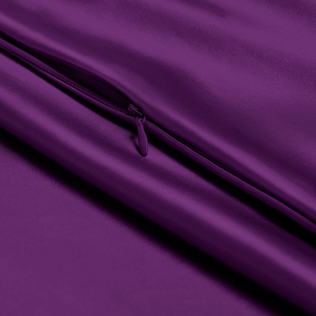 Close-up of pillowcase with zipper closure