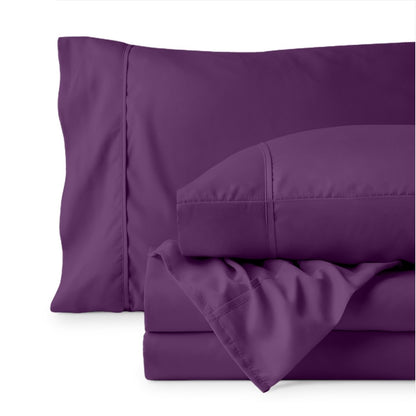 Sheet set folded on a white background