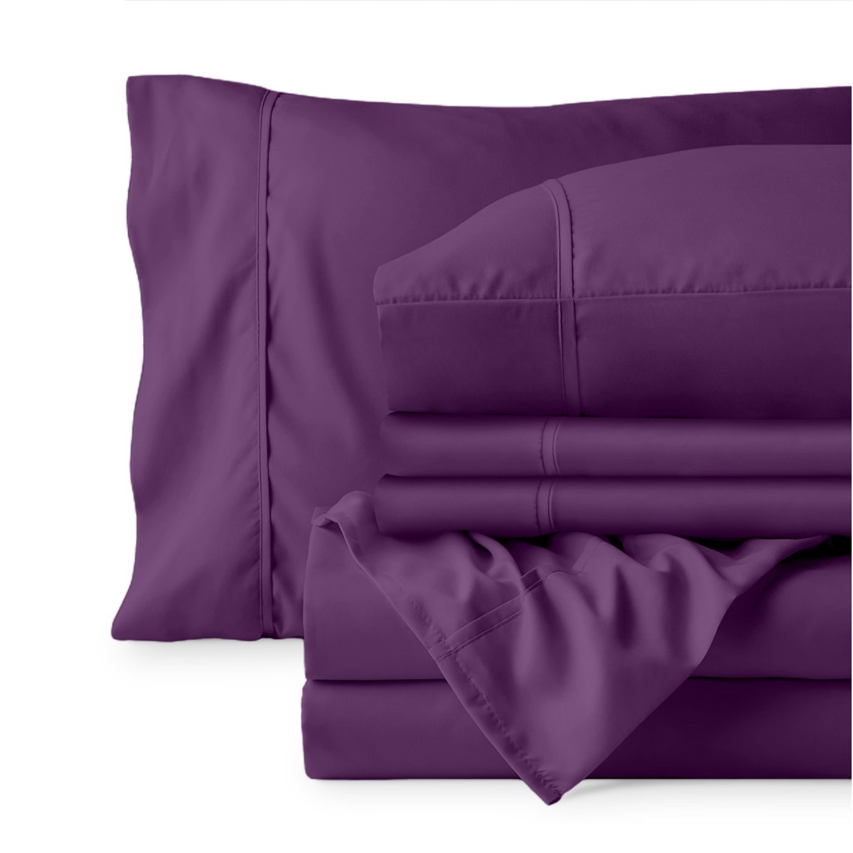 Sheet set folded on a white background