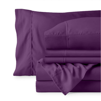 Sheet set folded on a white background