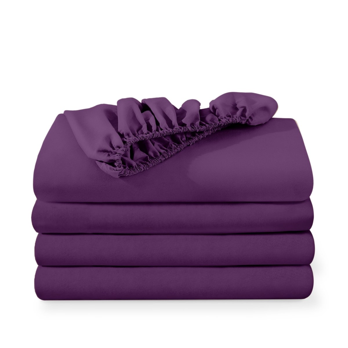 4 ultra soft fitted sheets folded and stacked