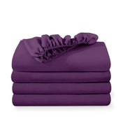 4 ultra soft fitted sheets folded and stacked