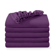 5 ultra soft fitted sheets folded and stacked