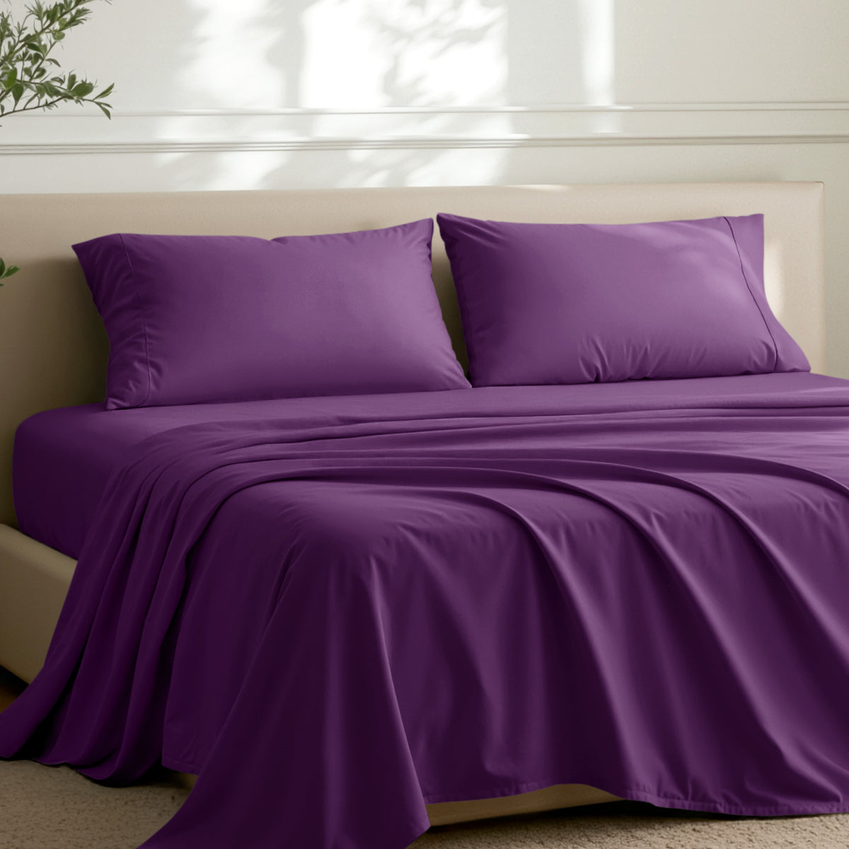 2 pillowcases on pillows on a nicely made bed