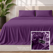 Sewn-in tag makes bed-making easy
