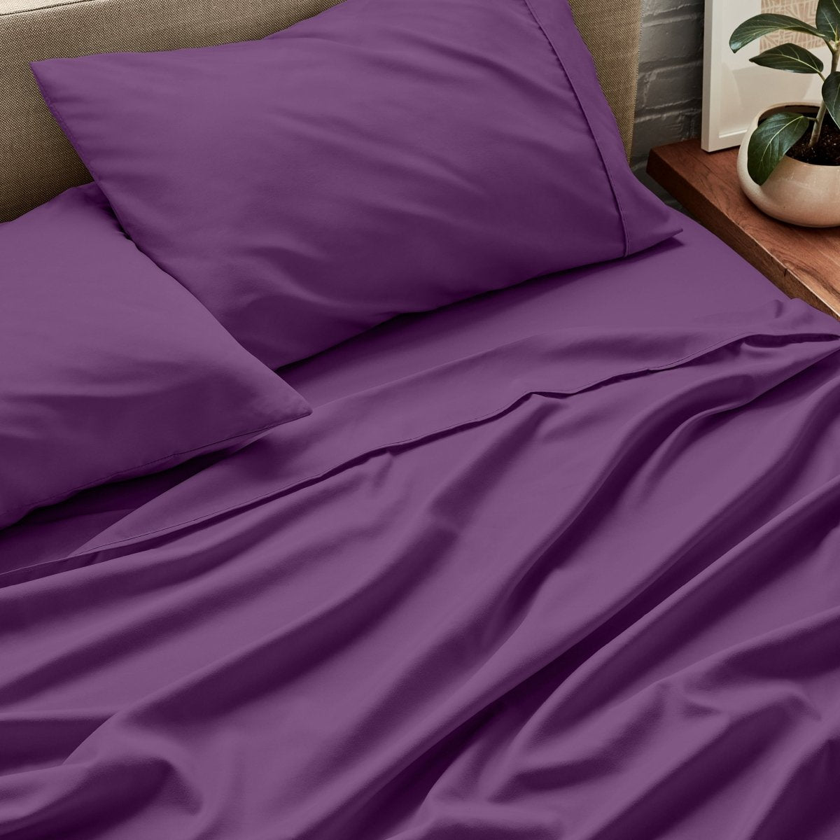 Close up of ultra-soft sheets on a bed