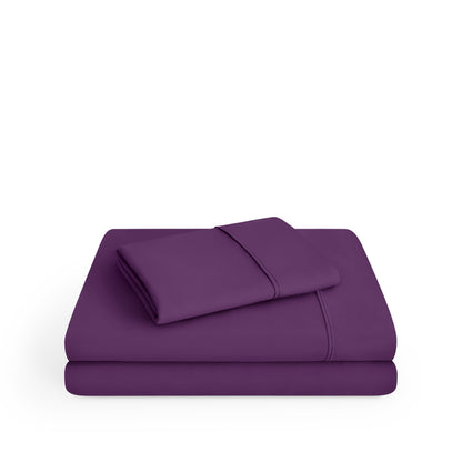 Microfiber sheet set folded and stacked