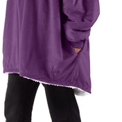 Close up of the pocket on a wearable blanket