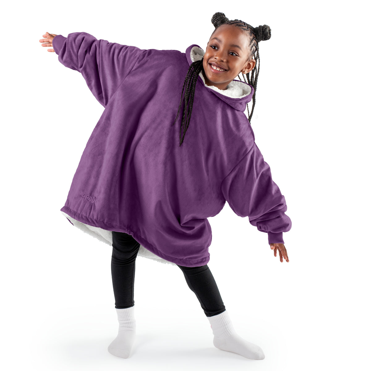 A youth wearable blanket on a child