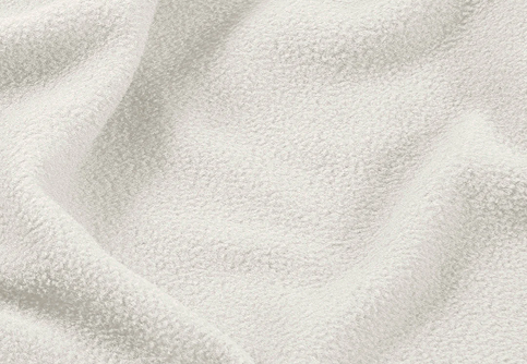 Closeup of white Polar Fleece fabric swatch