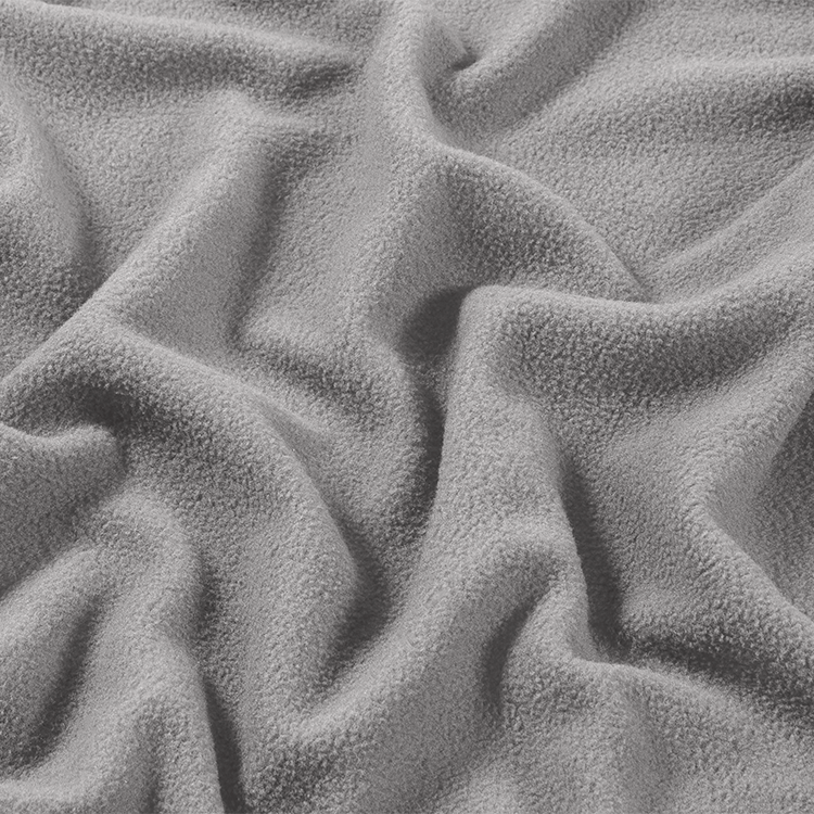 Close-up of textured gray fabric