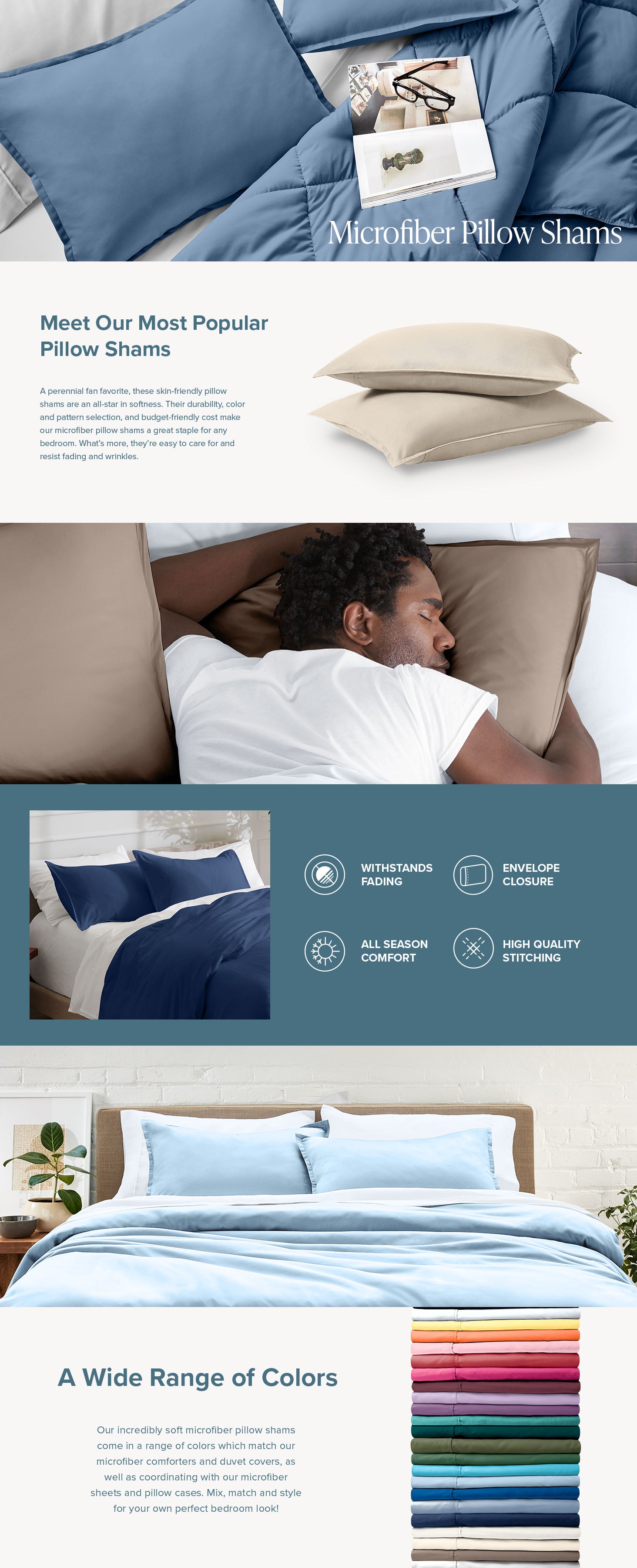 Microfiber Pillow Sham Set EBC Desktop