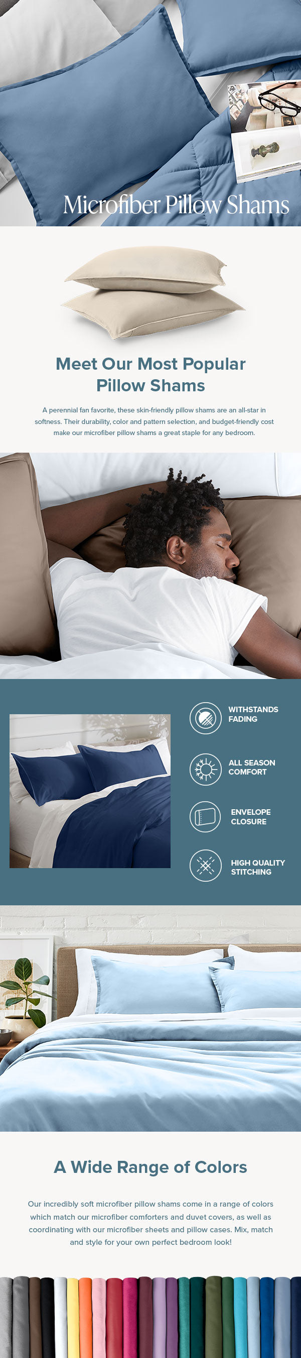Microfiber Pillow Sham Set EBC Mobile