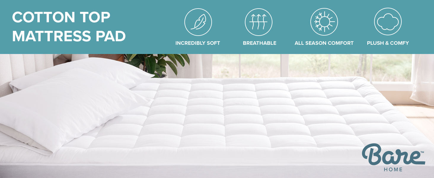 Cotton Top Mattress Pad Tech Icons