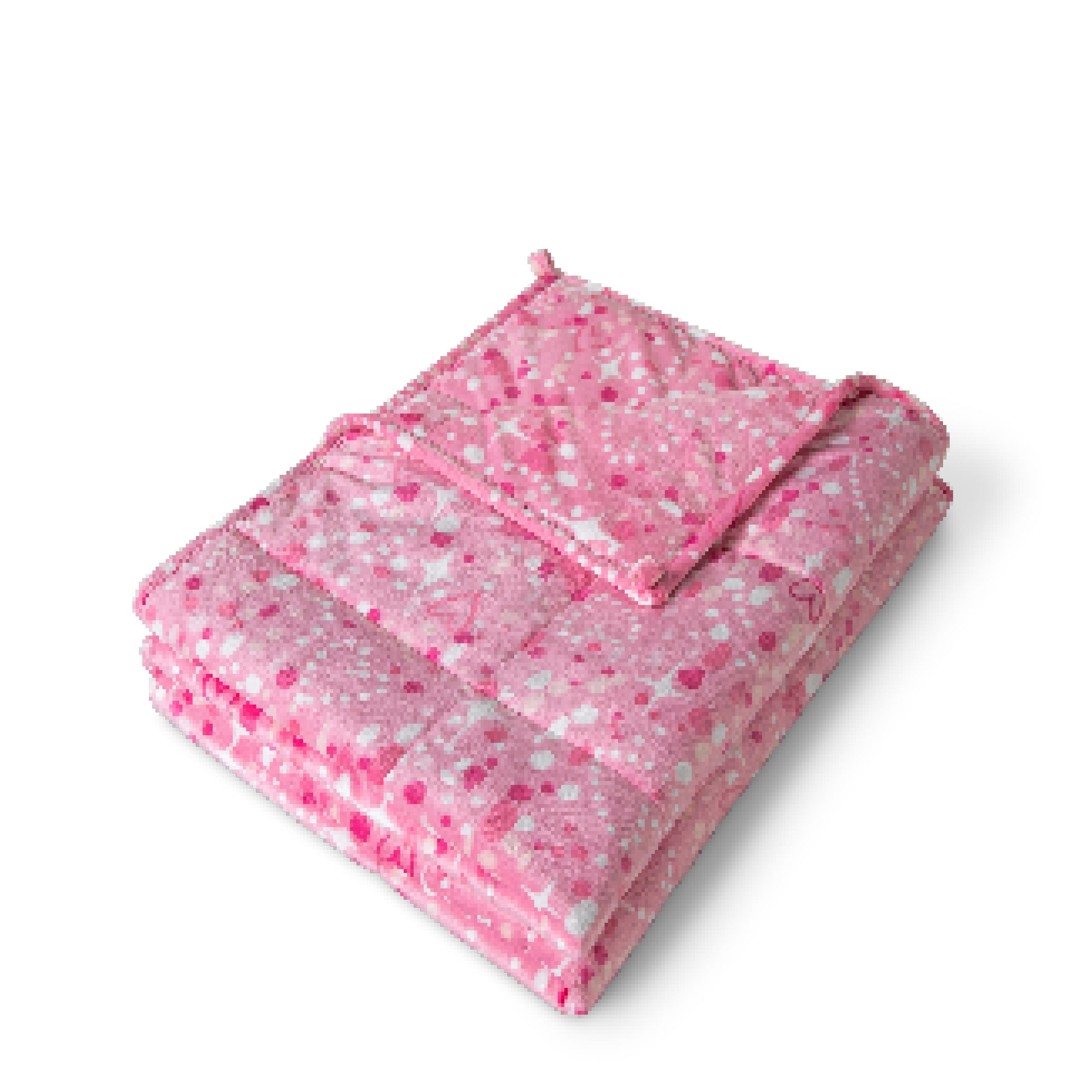 A minky weighted blanket folded neatly on a white background.