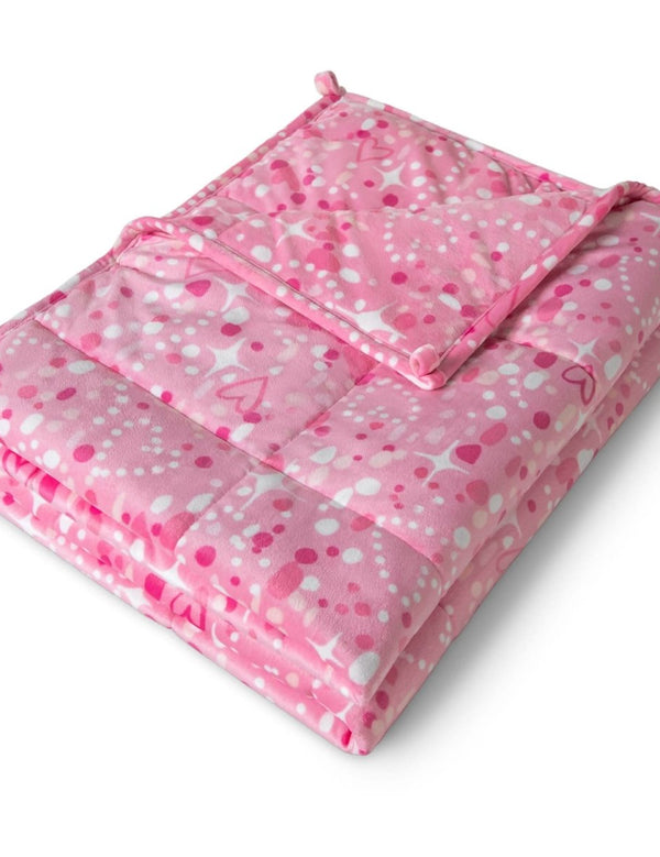 A minky weighted blanket folded neatly on a white background.