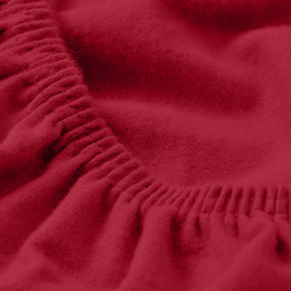 Close up of a flannel fitted sheet.