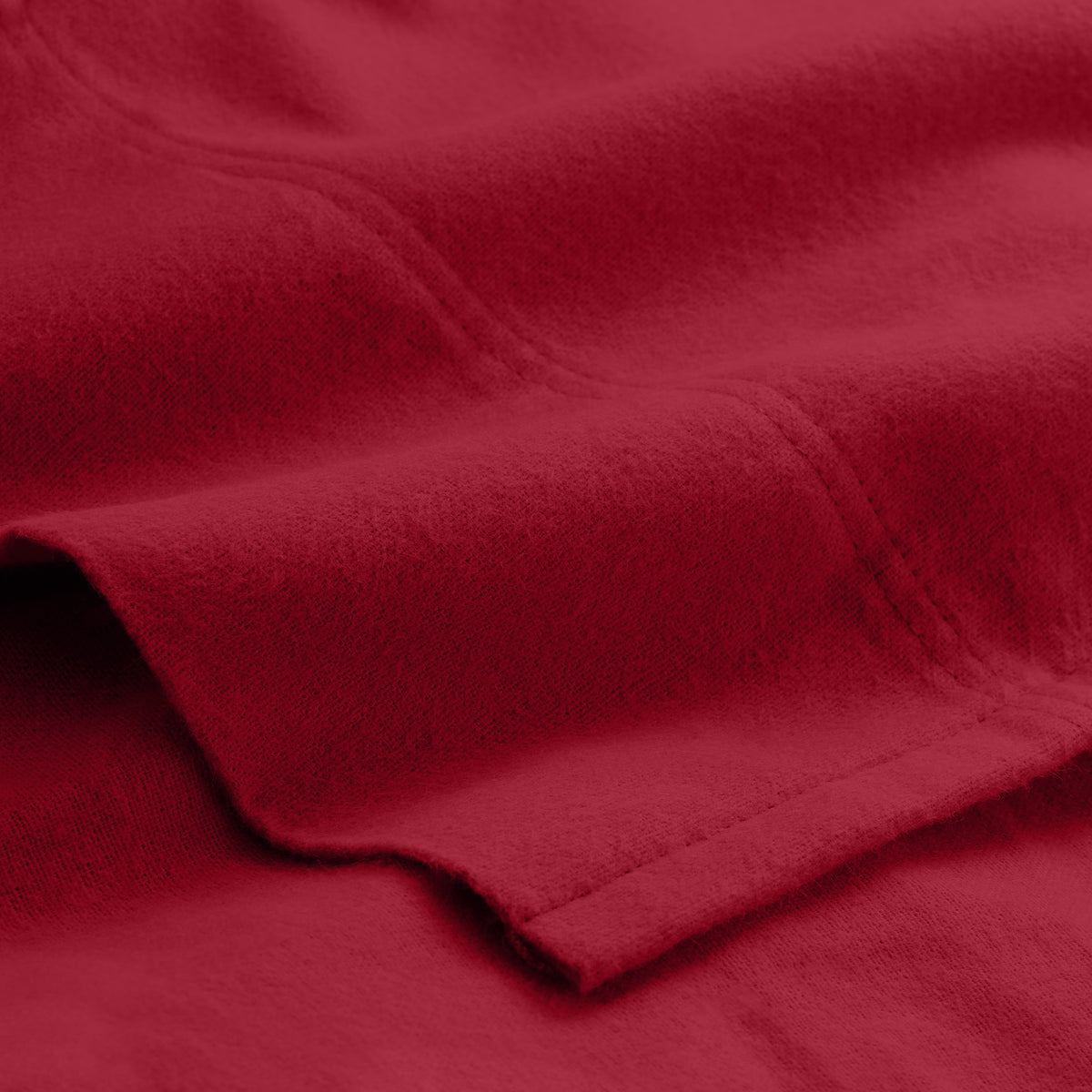 Close-up of the top of a flannel sheet