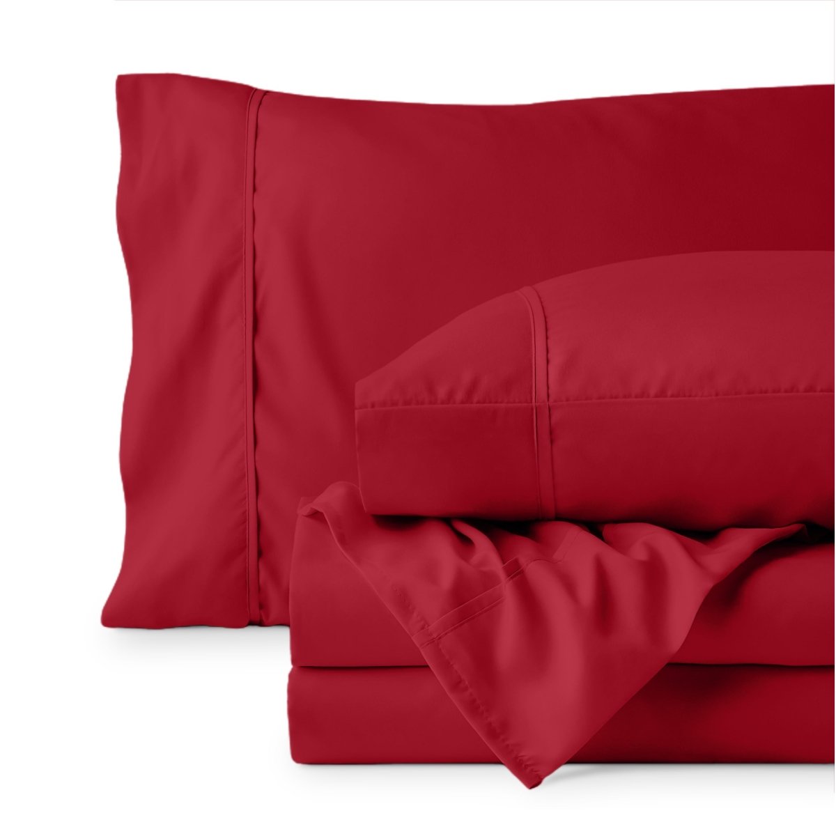 Sheet set folded on a white background