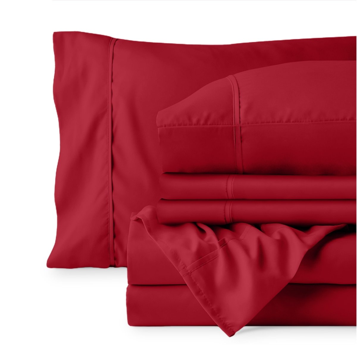 Sheet set folded on a white background