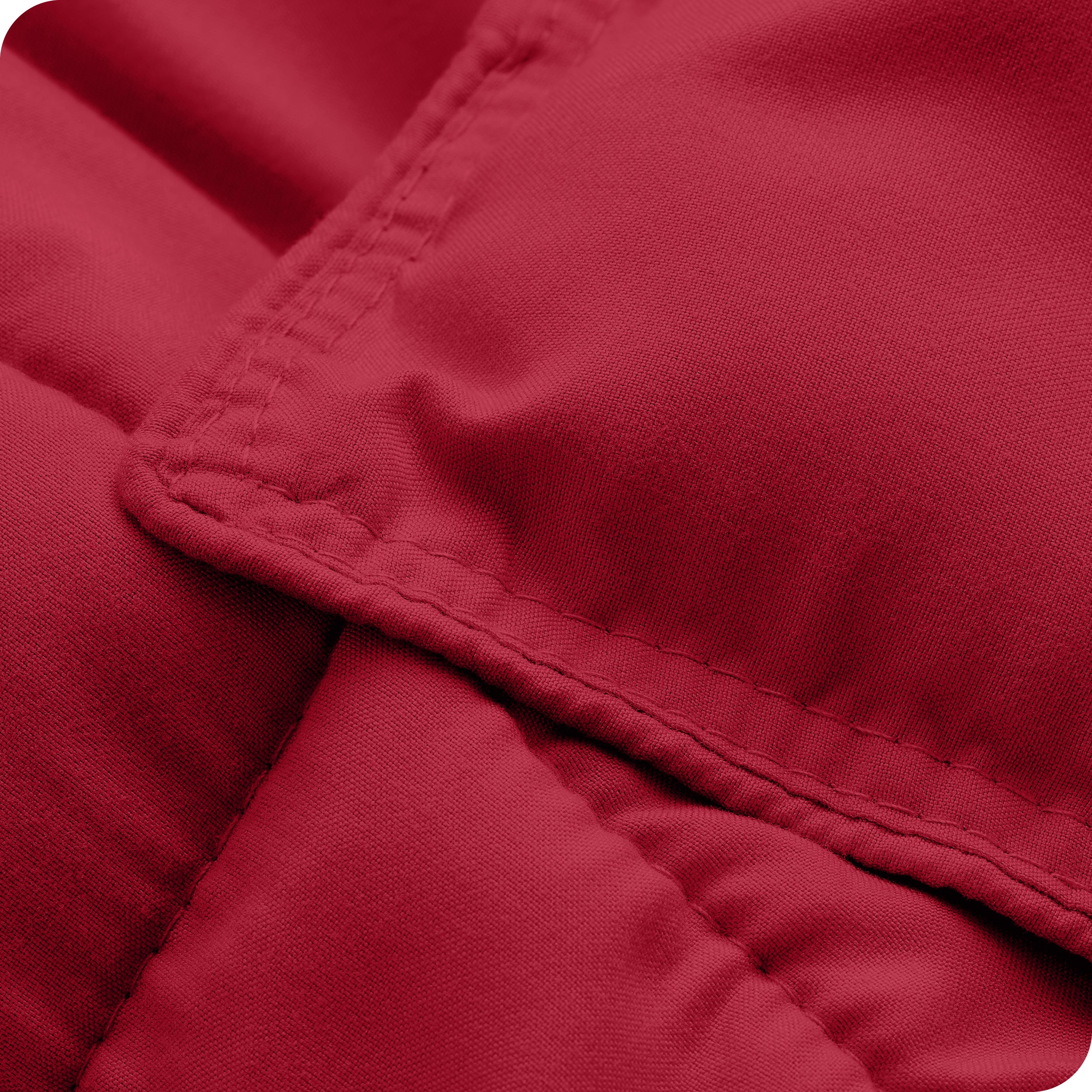 A close up of a corner of the microfiber comforter