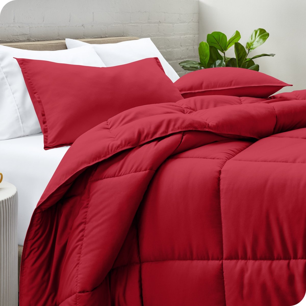 Down Alternative Box Stitch Comforter Set