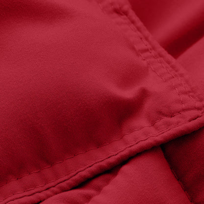 Close-up of comforter fabric with stitching detail