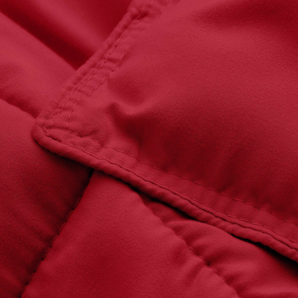 Close-up of comforter fabric with stitching detail