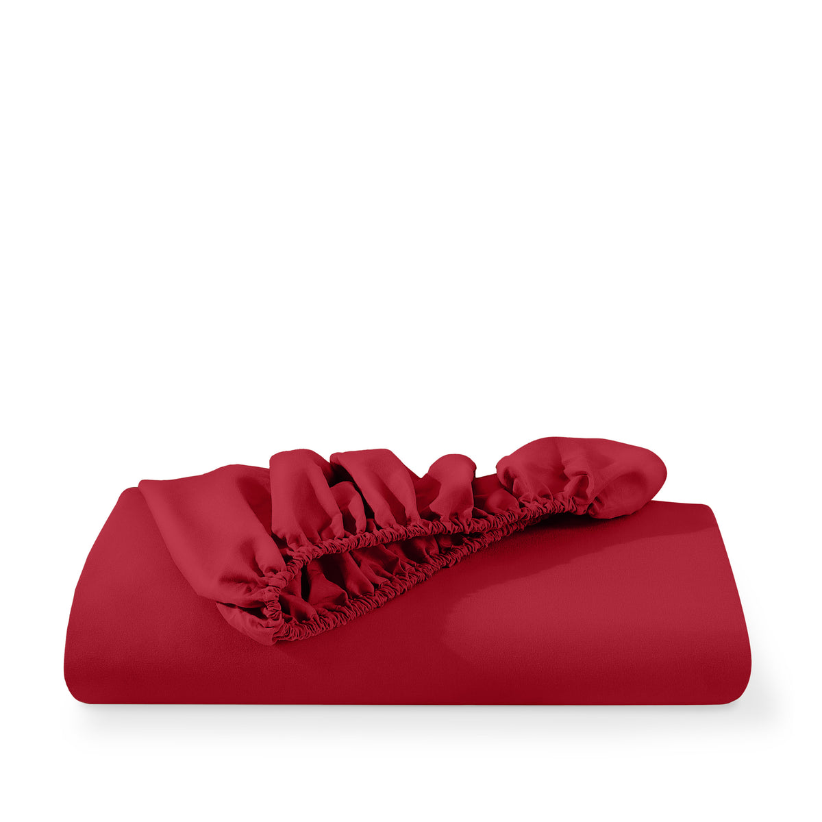 Microfiber fitted sheet folded with a white background