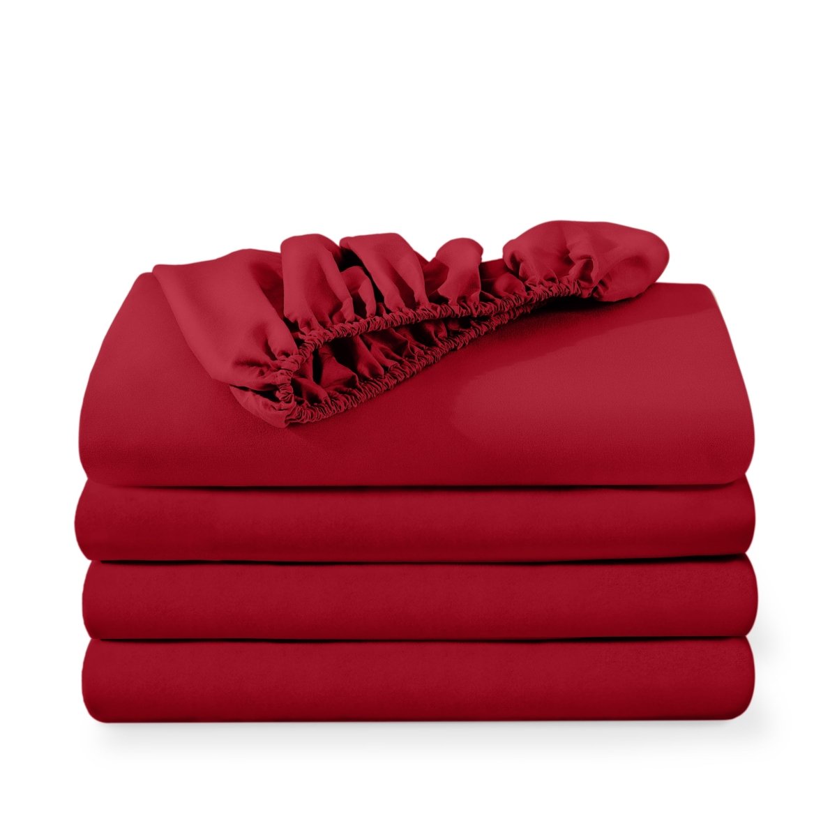 4 ultra soft fitted sheets folded and stacked