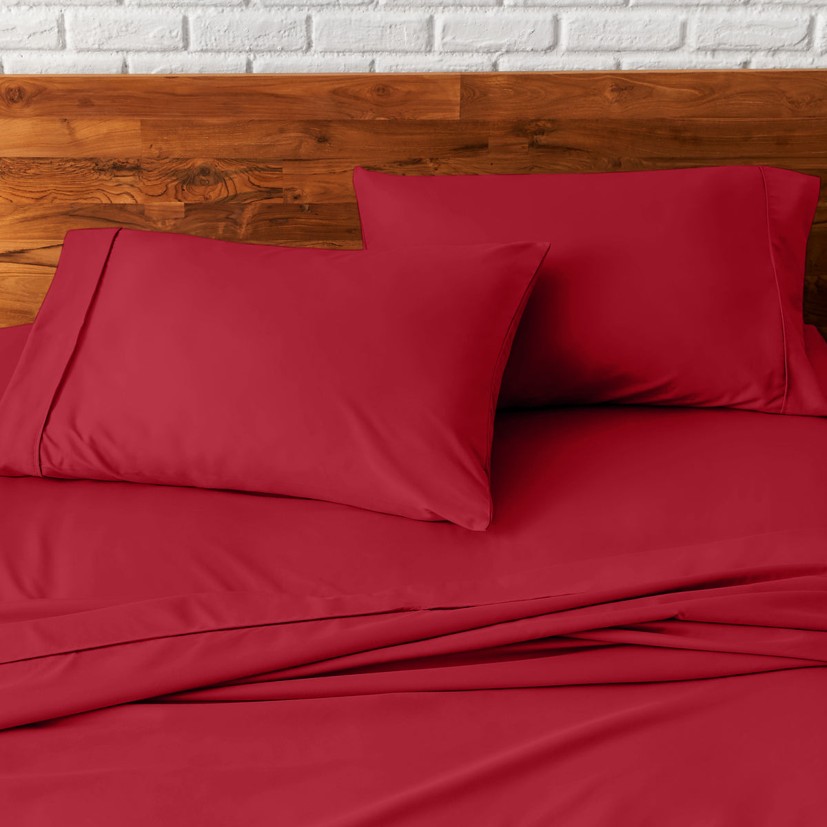 Close up of pillowcases on a bed