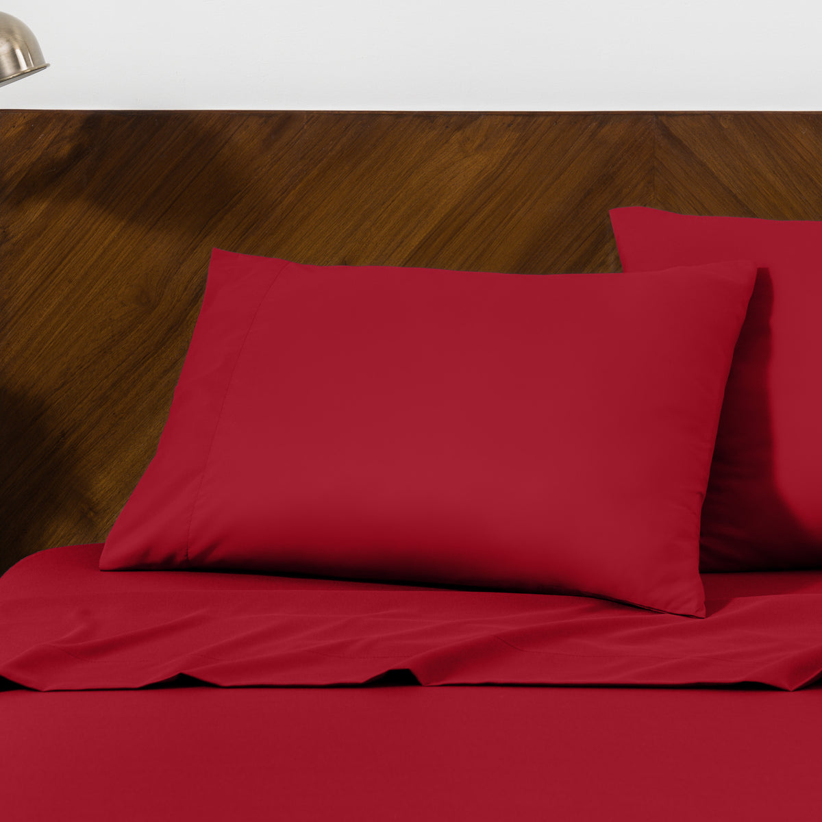 Close up of pillowcases on a bed