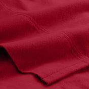 Close-up of organic flannel top sheet