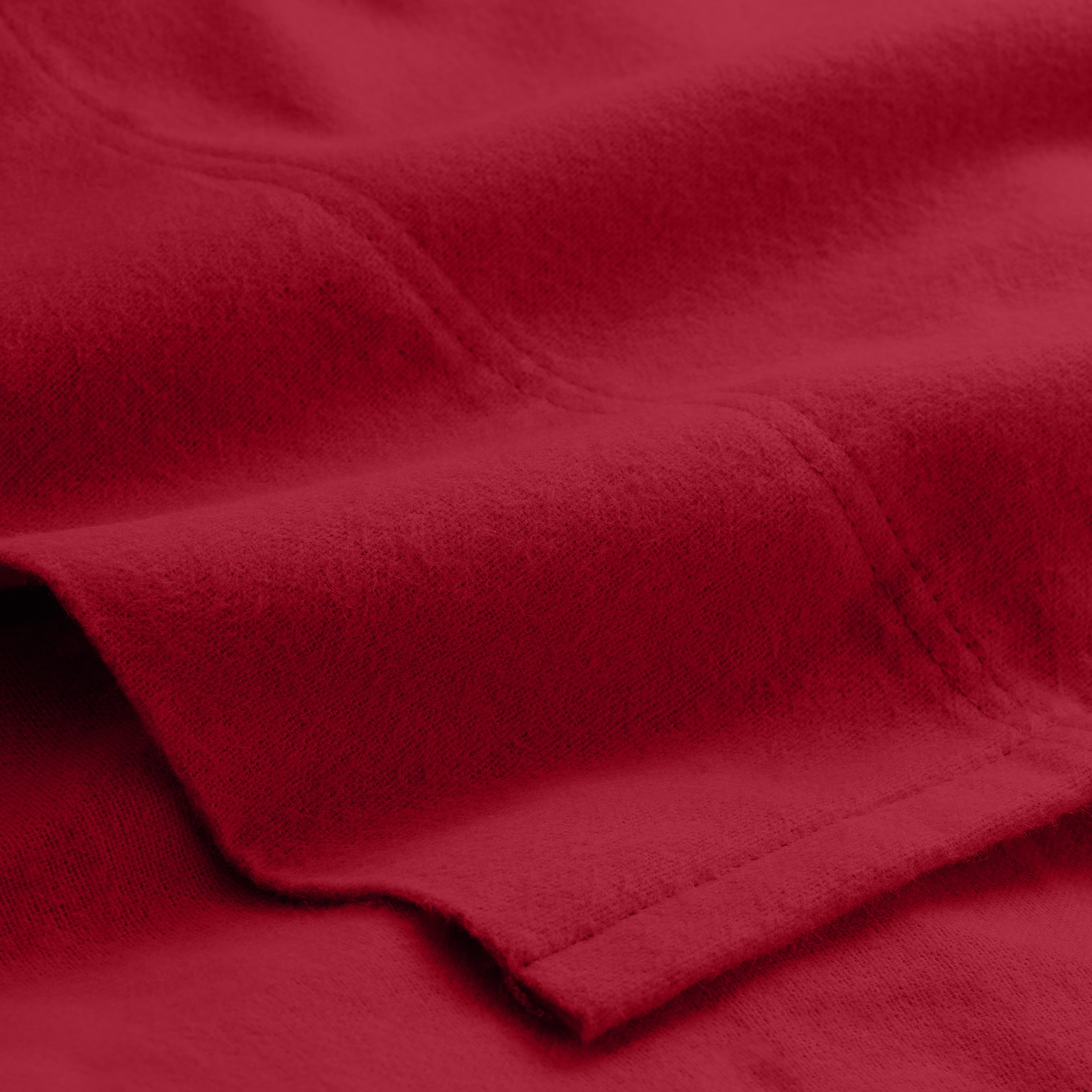 Close-up of organic flannel top sheet