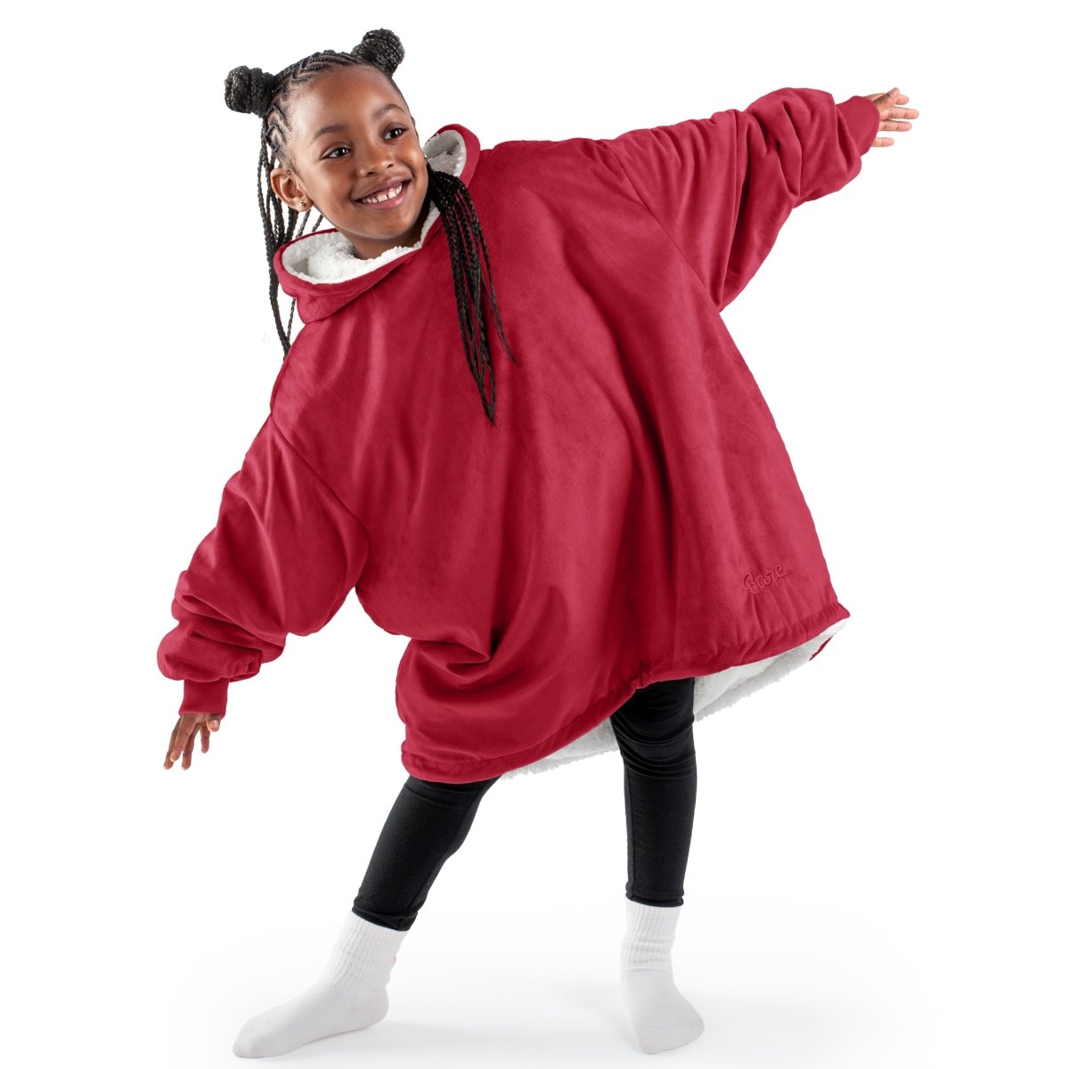 A youth wearable blanket on a child