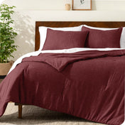 Microfiber comforter set on a bed