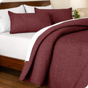 A comforter set on a bed
