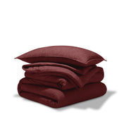Comforter set stacked on a white background
